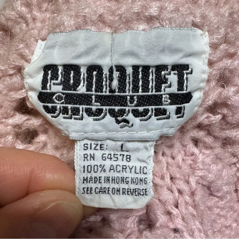 Vintage Ballet Pink Knit Sweater Grandmacore Cottagecore Feminine Size Large - Picture 3 of 6